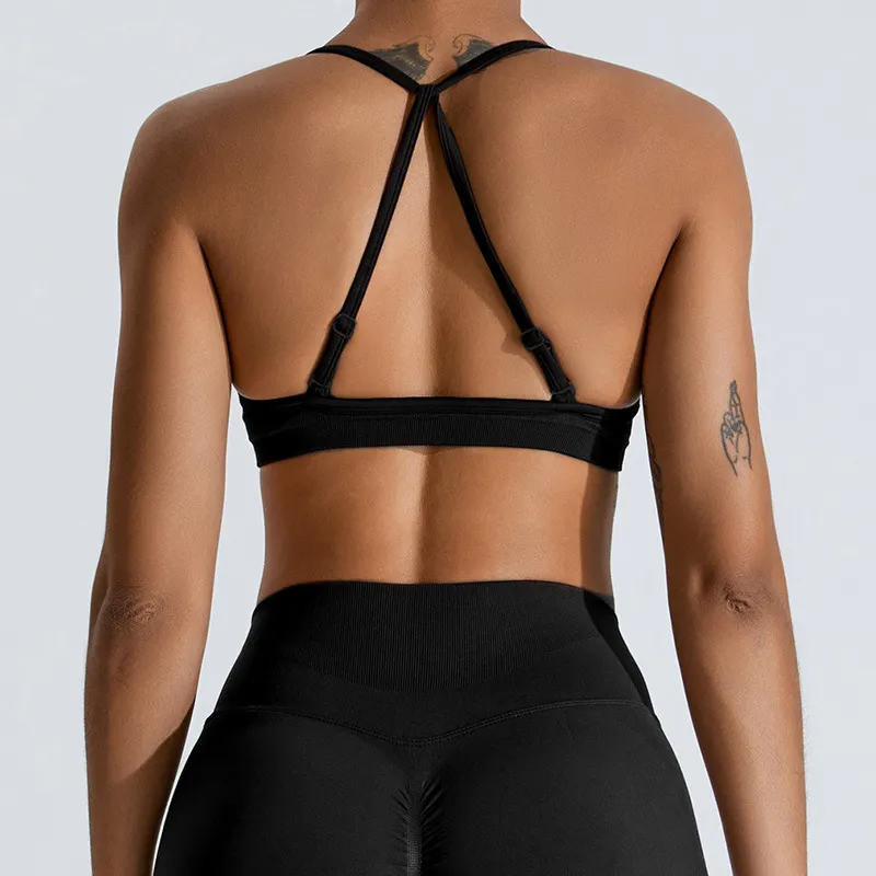 LockedIn Seamless Adjustable Strappy Ruched Sports Bra sports top & bras Castello Clothing Line