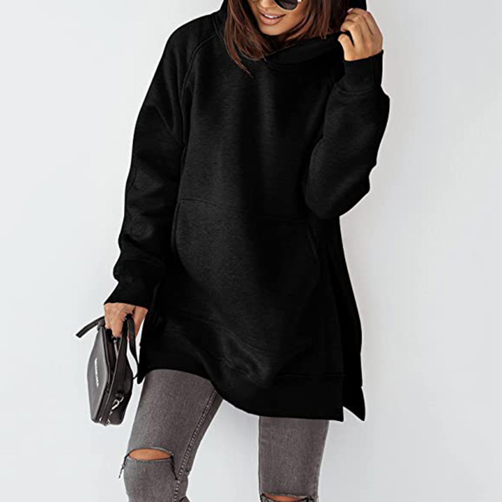 Bold Streak Side Slit Longline Oversized Hoodie Castello Clothing Line