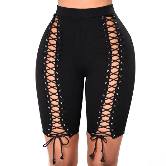 Laced Up & Ready Biker Shorts  Castello Clothing Line   