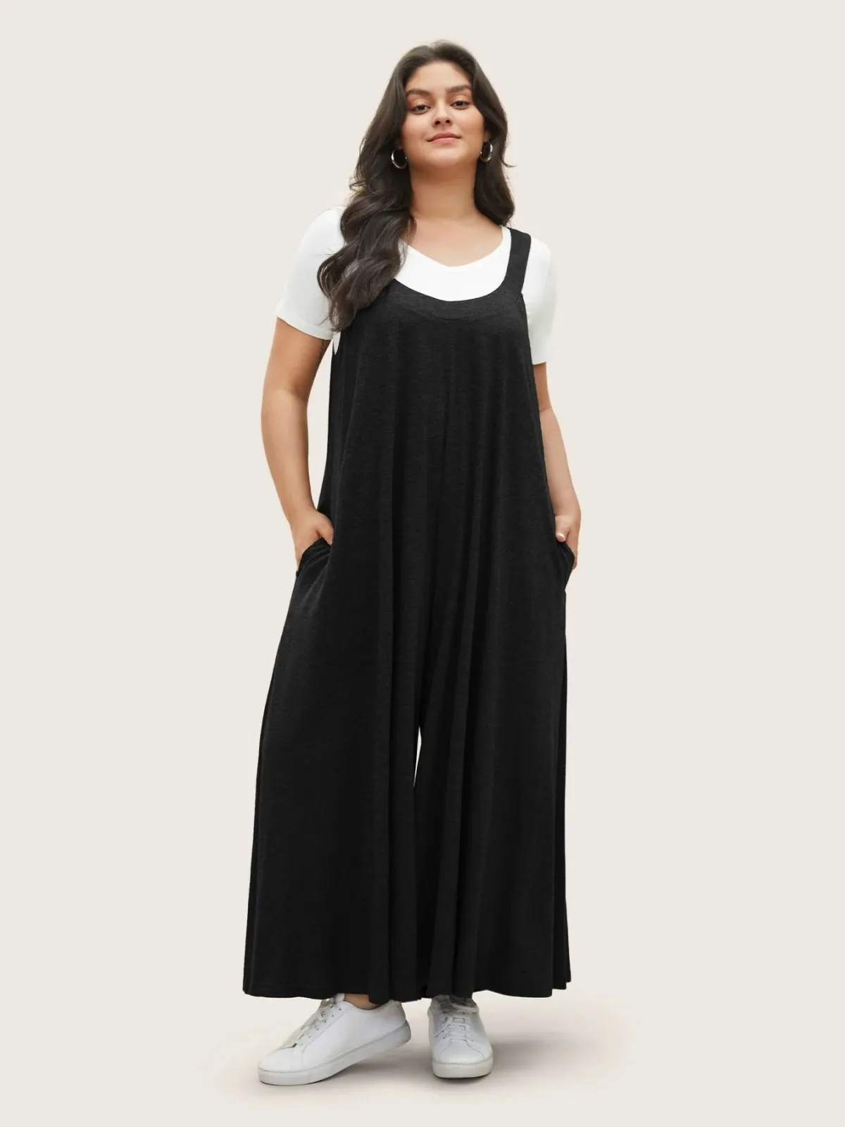 Stella Sleeveless Wide-Leg Adjustable Strap Jumpsuit women jumpsuits Castello Clothing Line