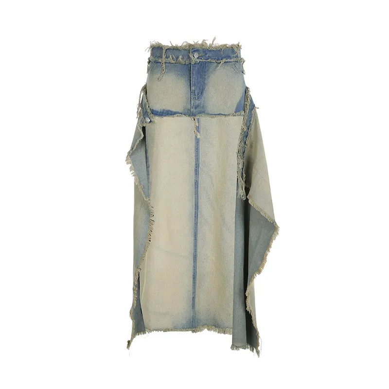 Double Trouble Layered Denim Skirt  Castello Clothing Line   