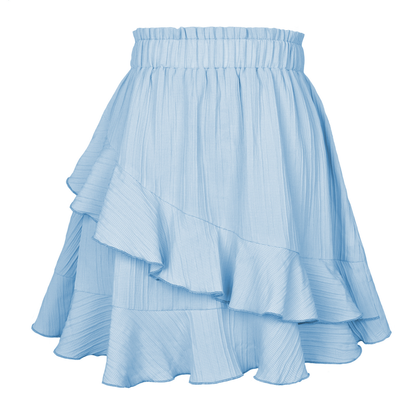 Layered Ruffle Flare Skirt - High Waist, Loose Fit, Polyester/Spandex  Castello Clothing Line   