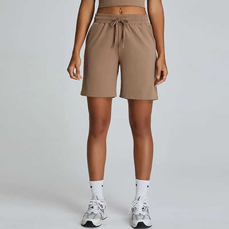 Hidden Truths High-Rise Drawstring Bermuda Shorts workout shorts Castello Clothing Line