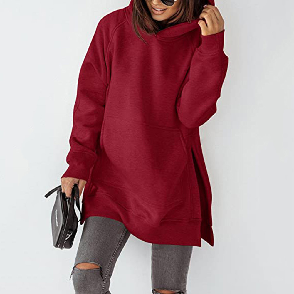 Bold Streak Side Slit Longline Oversized Hoodie Castello Clothing Line