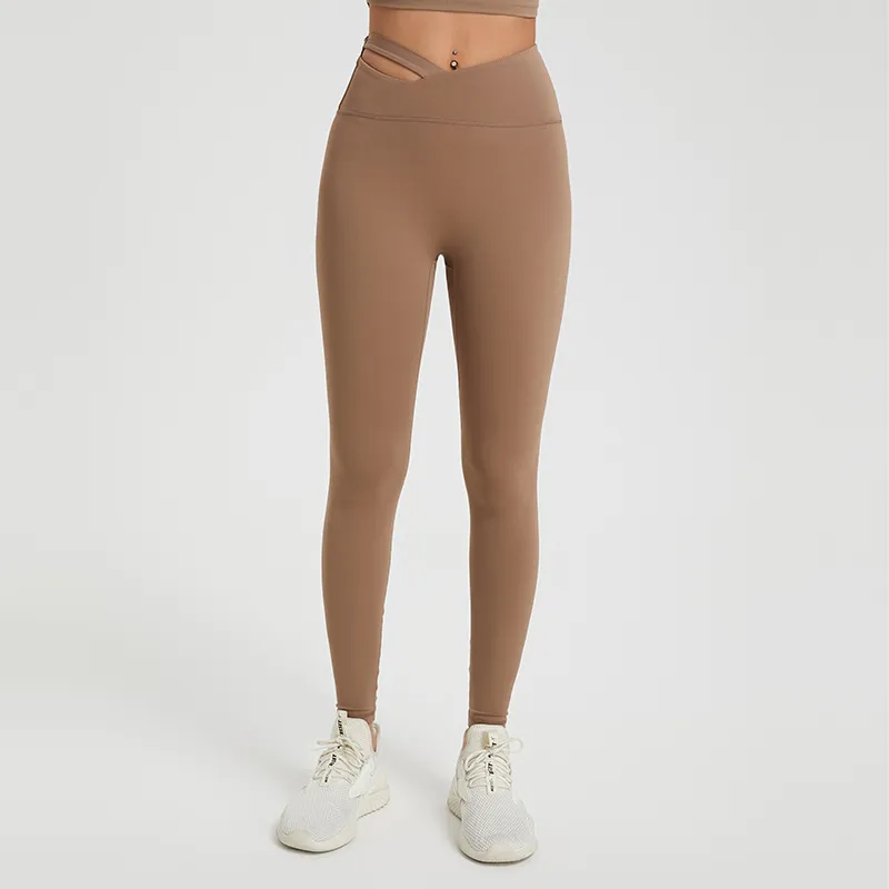 PlayHard High-Waist Cutout Crossover Active Leggings leggings Castello Clothing Line