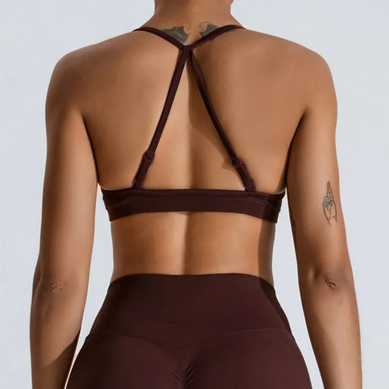 LockedIn Seamless Adjustable Strappy Ruched Sports Bra sports top & bras Castello Clothing Line
