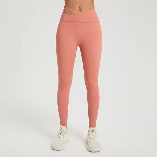 PlayHard High-Waist Cutout Crossover Active Leggings leggings Castello Clothing Line