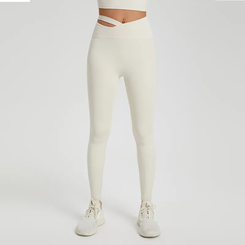 PlayHard High-Waist Cutout Crossover Active Leggings leggings Castello Clothing Line