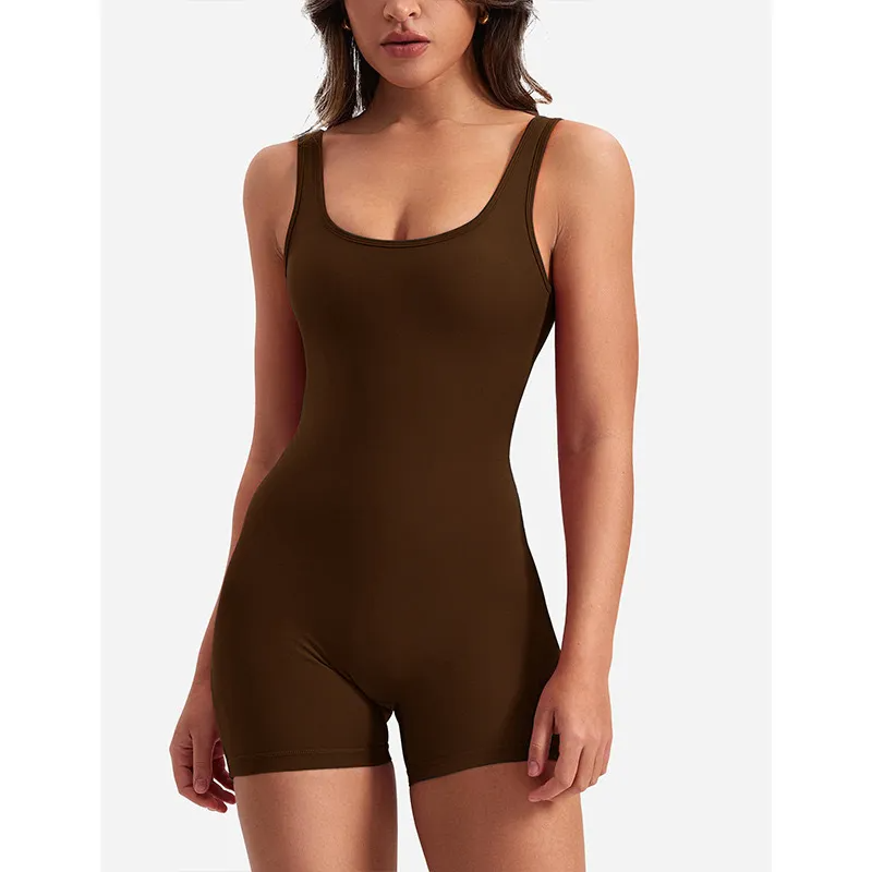 Zetta Open-Back Scrunch Butt Workout Romper athletic rompers Castello Clothing Line