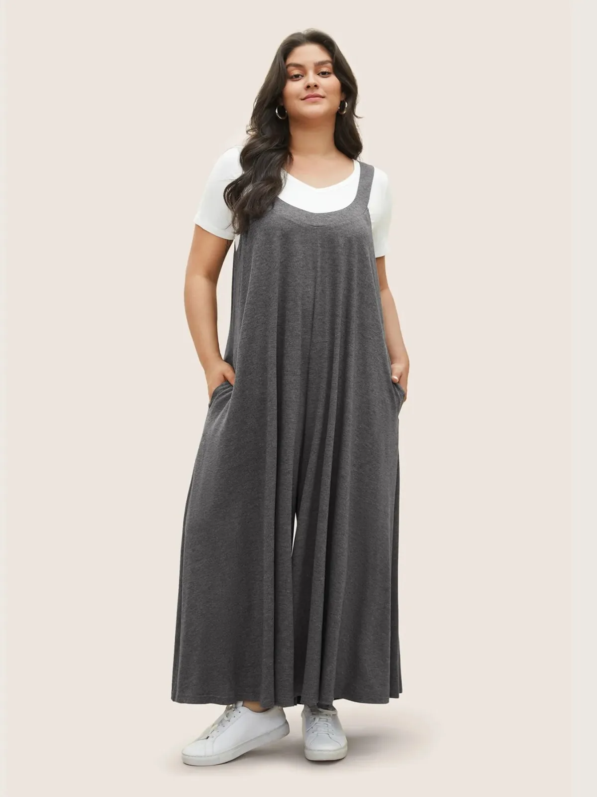 Stella Sleeveless Wide-Leg Adjustable Strap Jumpsuit women jumpsuits Castello Clothing Line