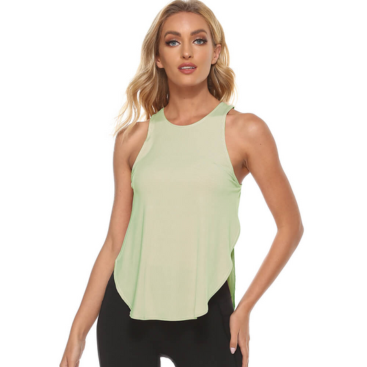 Bridget Sleeveless Curved Hem Relaxed Fit Tank Top workout tops and t-shirts Castello Clothing Line