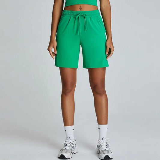Hidden Truths High-Rise Drawstring Bermuda Shorts workout shorts Castello Clothing Line
