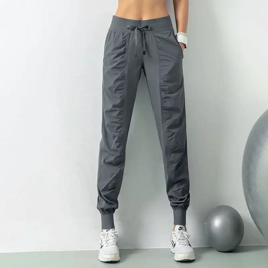 Flicker High-Rise Drawstring Ruched Jogger Pants Castello Clothing Line