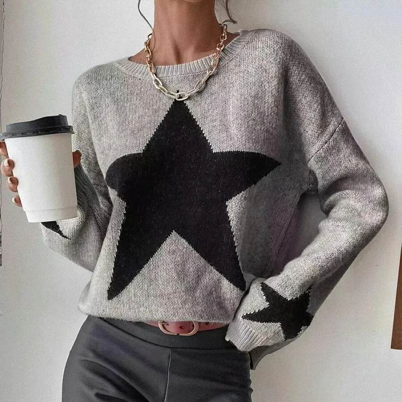 Starbound Knit Oversized Long Sleeve Pullover Sweater Castello Clothing Line