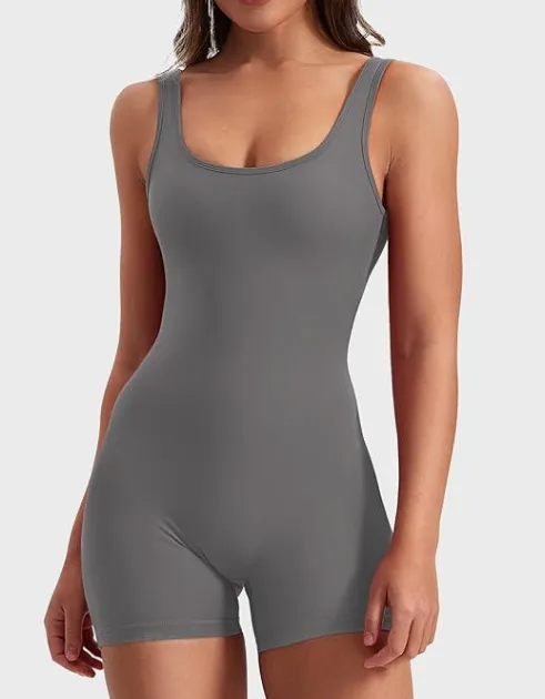 Zetta Open-Back Scrunch Butt Workout Romper athletic rompers Castello Clothing Line