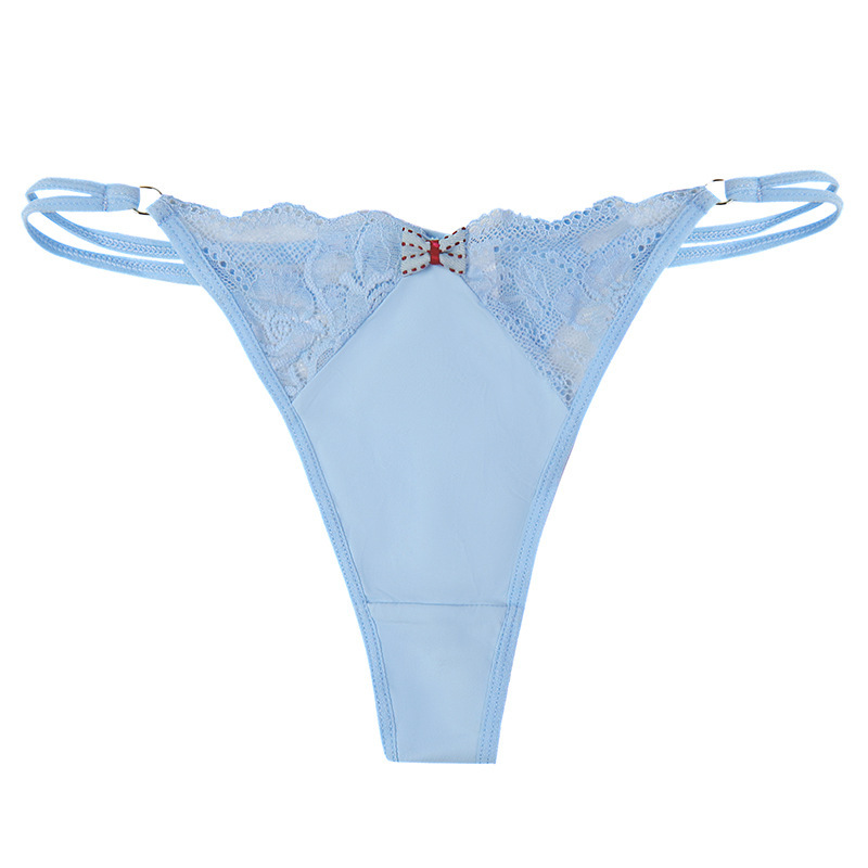 Double Strap Lace Trim Thong Panty  Castello Clothing Line   