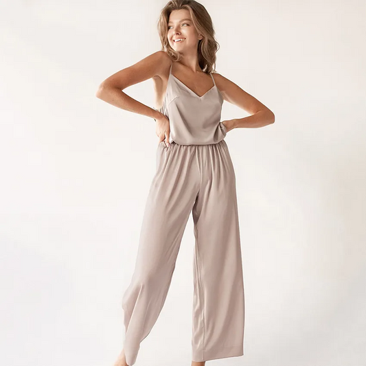 Daisy Dream V-Neck Cami & Wide Leg Lounge Set  Castello Clothing Line   