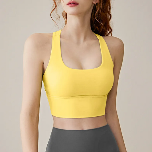Ciri Strappy Crossback Longline Sports Bra sports top & bras Castello Clothing Line