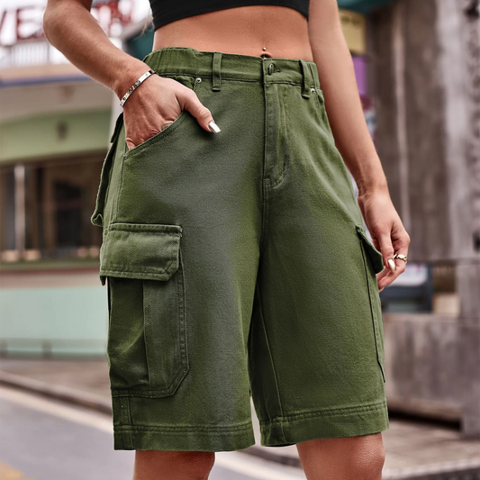 Trailblazer High-Waist Utility Cargo Shorts  Castello Clothing Line   