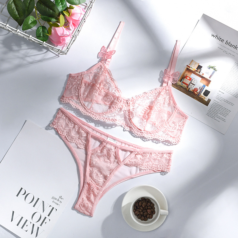 Cut Out Lace Bra & Panty Set  Castello Clothing Line   