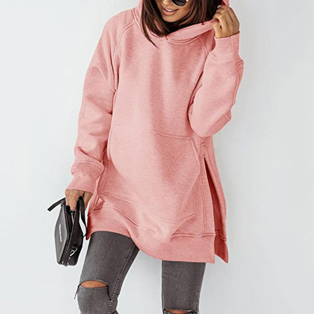 Bold Streak Side Slit Longline Oversized Hoodie Castello Clothing Line