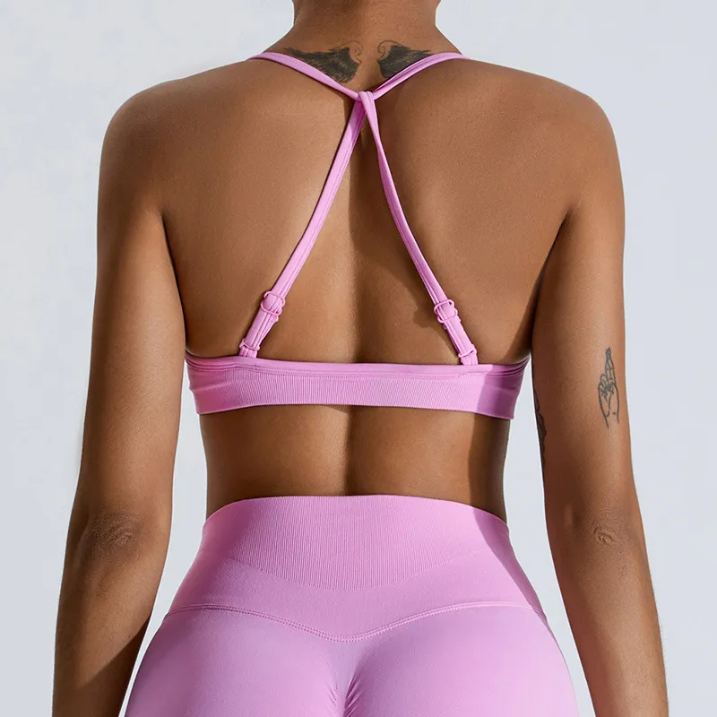 LockedIn Seamless Adjustable Strappy Ruched Sports Bra sports top & bras Castello Clothing Line