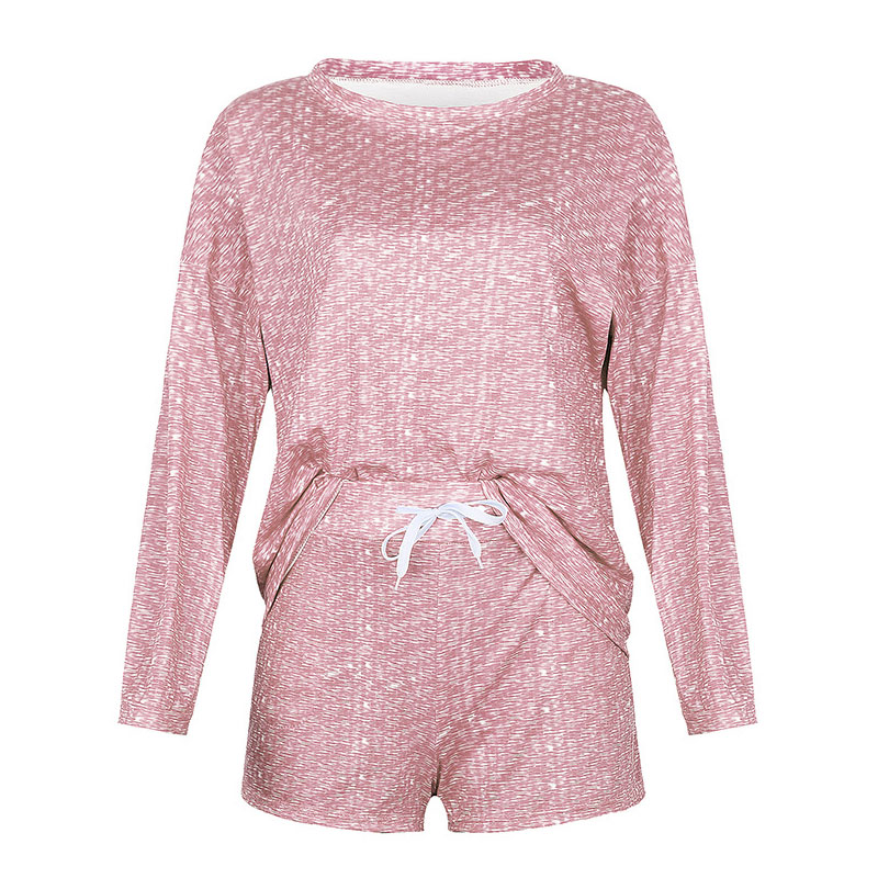 Lounge Love Long Sleeve Top & Drawstring Shorts Set  Castello Clothing Line   