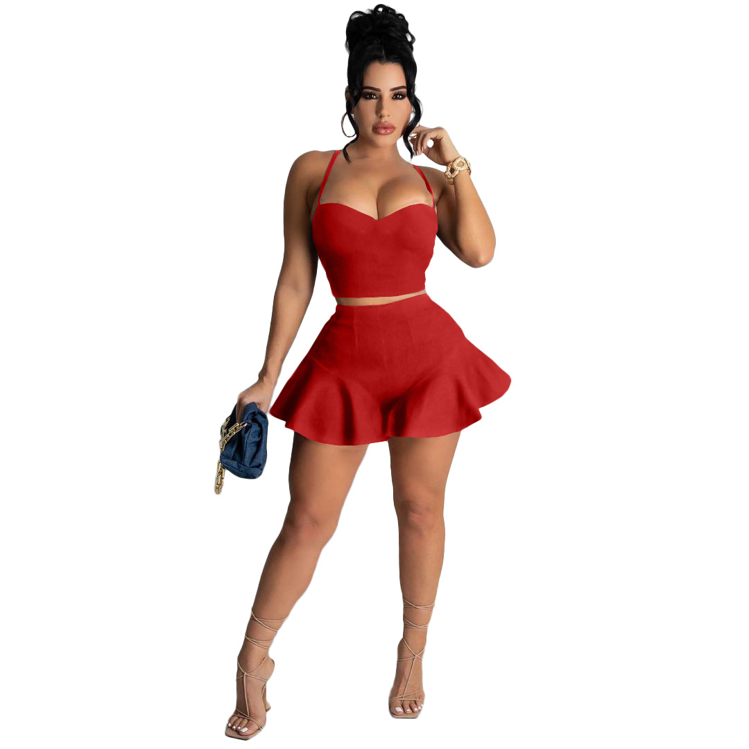 Twirl Sweetheart Crop Top & Flared Pants Set  Castello Clothing Line   