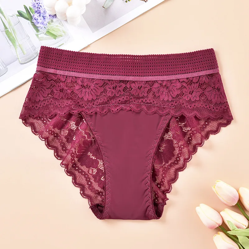 Lace Luxe High-Waist Mesh Panel Panties  Castello Clothing Line   