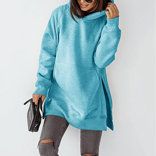 Bold Streak Side Slit Longline Oversized Hoodie Castello Clothing Line