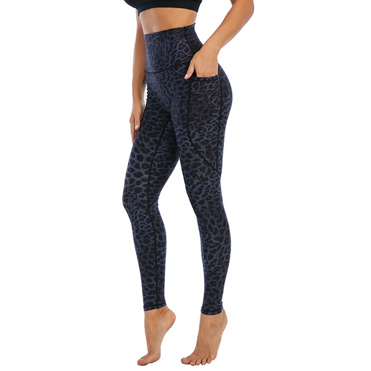 WildPace High-Rise Leopard Print Pocket Leggings leggings Castello Clothing Line
