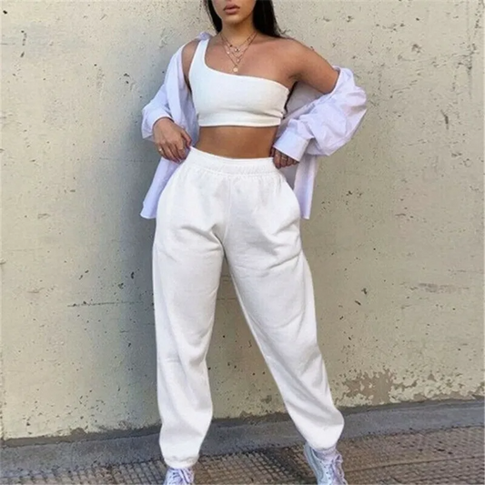 UrbanEase High-Rise Elastic Waist Jogger Sweatpants joggers Castello Clothing Line