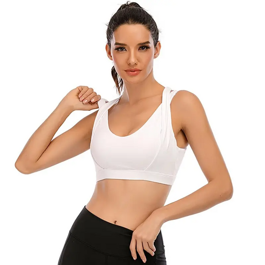 Vicky Scoop Neck Strappy Cutout Back Sports Bra sports top & bras Castello Clothing Line