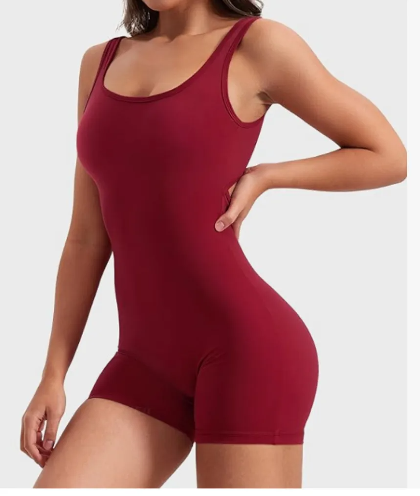 Zetta Open-Back Scrunch Butt Workout Romper athletic rompers Castello Clothing Line