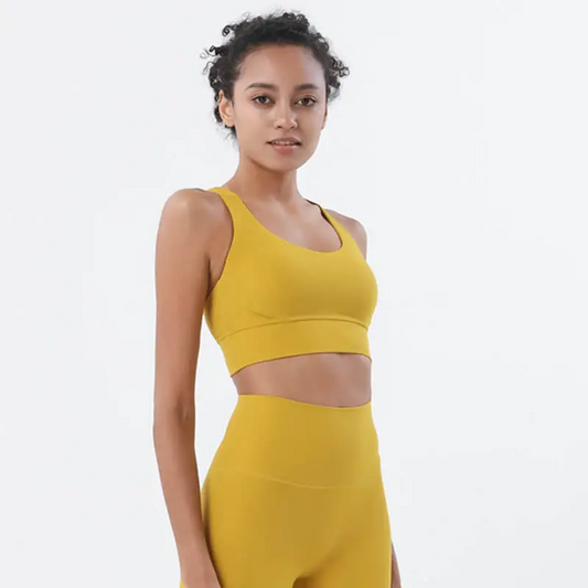 Rachael Scoop Neck Strappy Back Longline Sports Bra sports top & bras Castello Clothing Line