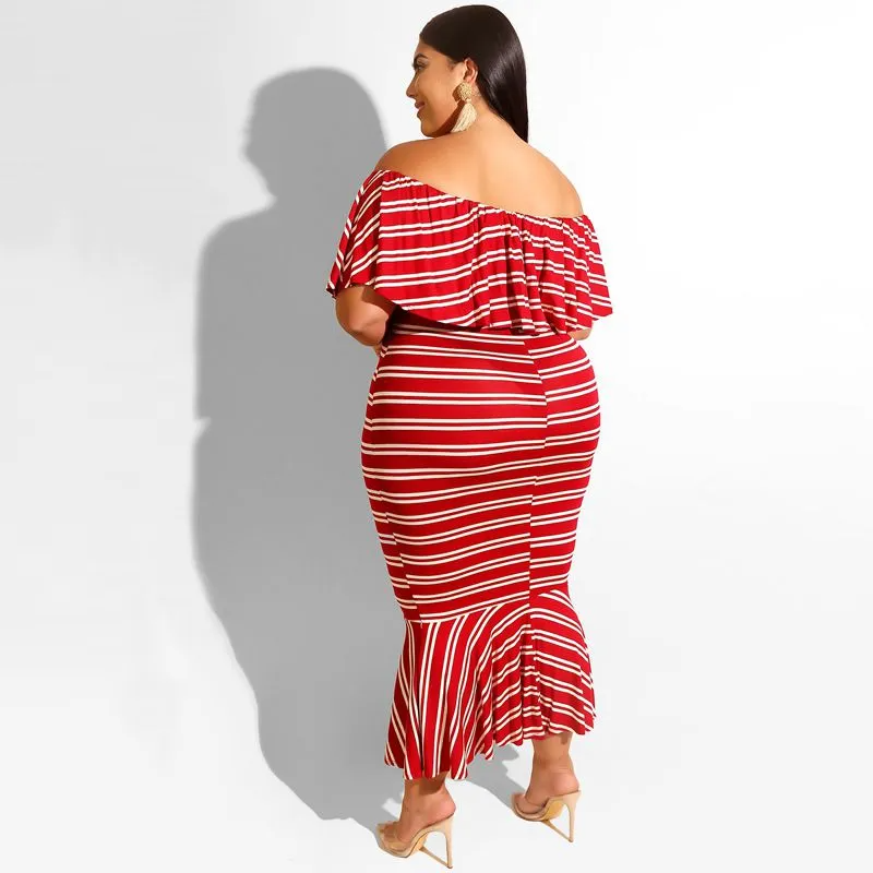 Plus Size Off The Shoulder Dress  Castello Clothing Line   
