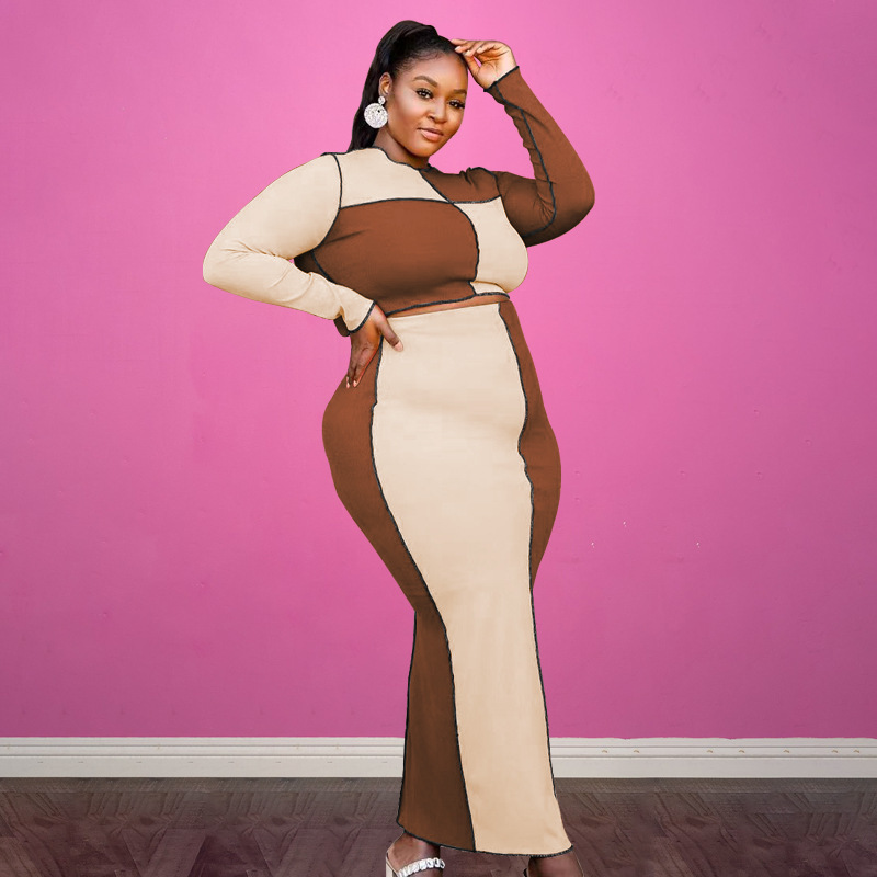 Plus Size Color Block 2-Piece Set  Castello Clothing Line   