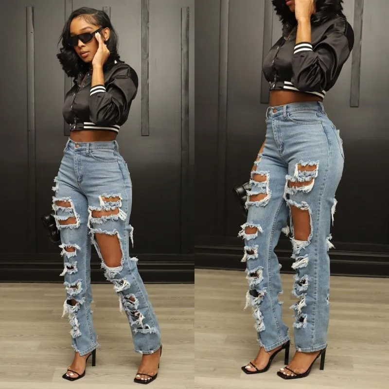 High Waist Ripped Jeans  Castello Clothing Line   
