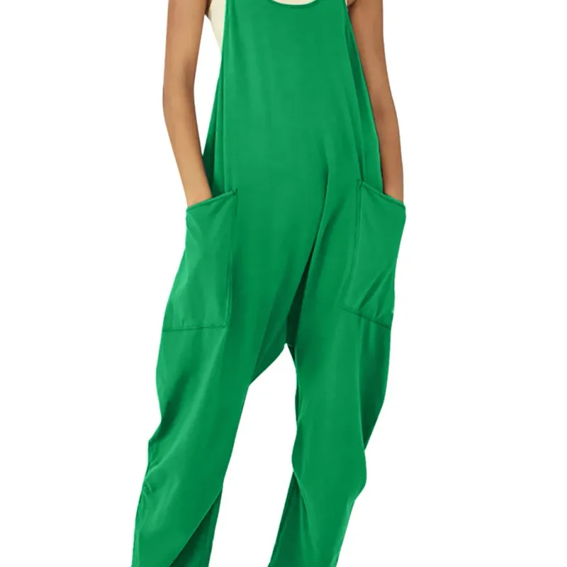 Rachel Sleeveless Relaxed Fit Harem Jumpsuit Overalls women's overalls Castello Clothing Line