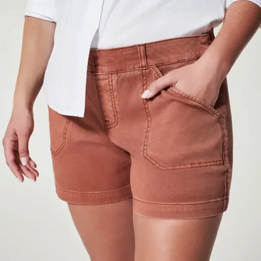 TrailBliss High Waist Utility Pocket Denim Shorts  Castello Clothing Line   