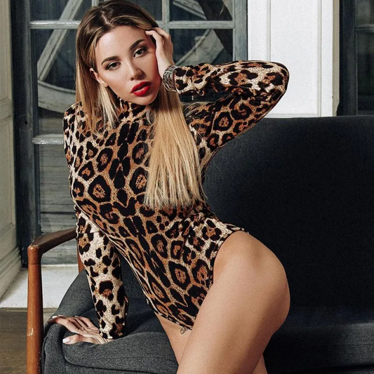 Fierce Vibes High Neck Long Sleeve Bodysuit  Castello Clothing Line   