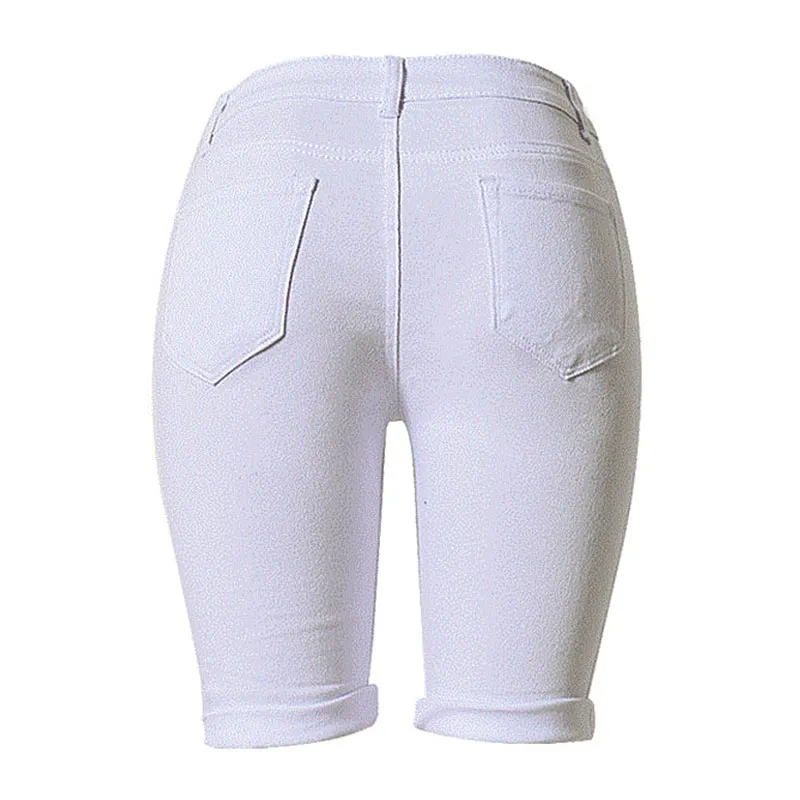 VibeRush High-Rise Distressed Denim Bermuda Shorts  Castello Clothing Line   