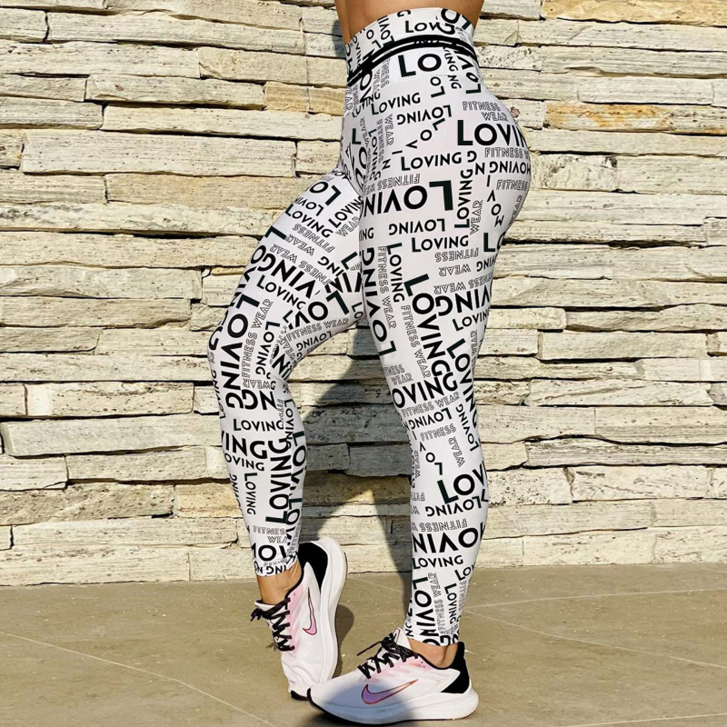 WordPlay High-Waisted Graphic Print Leggings leggings Castello Clothing Line