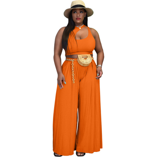 Trendy 2-Piece Wide Leg Pants Set  Castello Clothing Line   