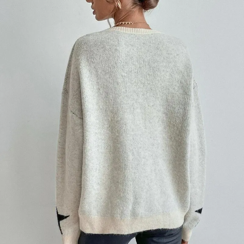 Starbound Knit Oversized Long Sleeve Pullover Sweater Castello Clothing Line
