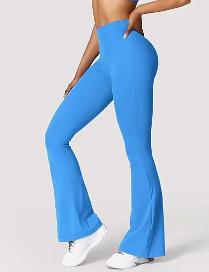 Naughty High-Waist V-Back Scrunch Butt Flare Leggings leggings Castello Clothing Line