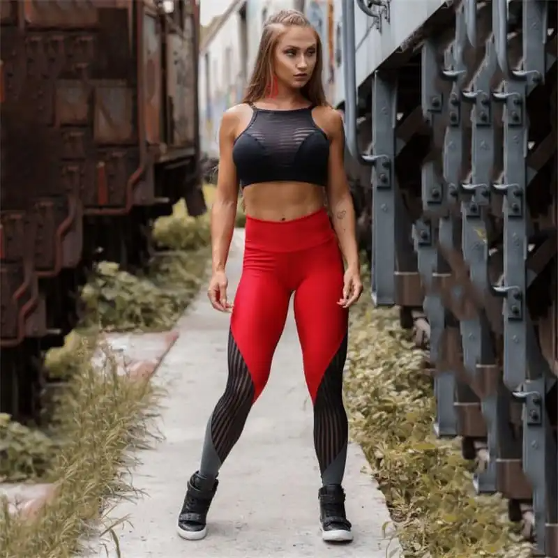 Ignite High-Waist Sheer Stripe Panel Leggings leggings Castello Clothing Line
