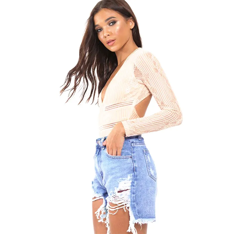 RogueWave High-Rise Ripped Cutoff Jean Shorts  Castello Clothing Line   