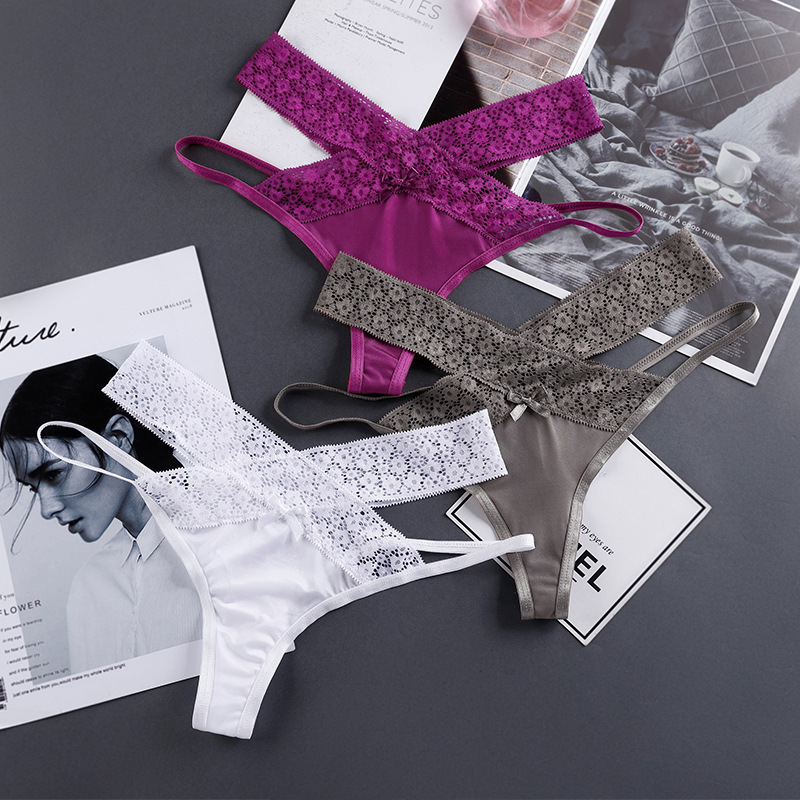 Flirt Alert - Lace Cut Out, Thong Panty  Castello Clothing Line   