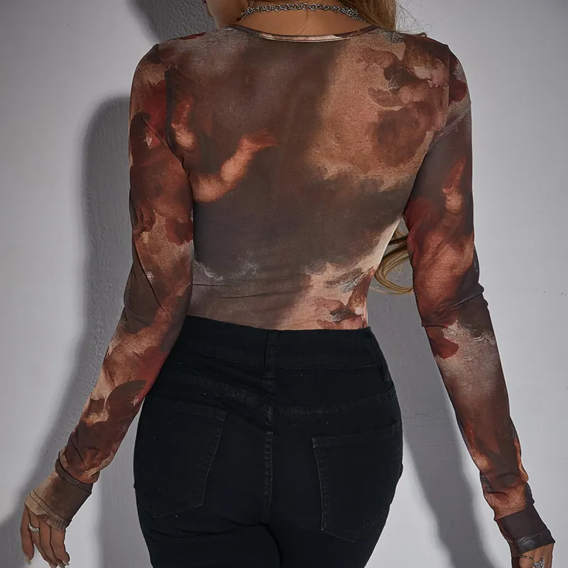 Muse Appeal Long Sleeve Sheer Corset Bodysuit  Castello Clothing Line   